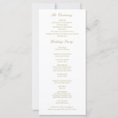 Oud geld  Crest Wedding Program Kaart (Achterkant)