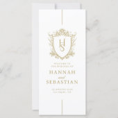 Oud geld  Crest Wedding Program Kaart (Voorkant)