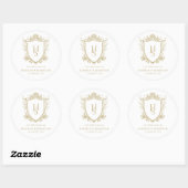 Oud geld  Crest Wedding Ronde Sticker (Vel)
