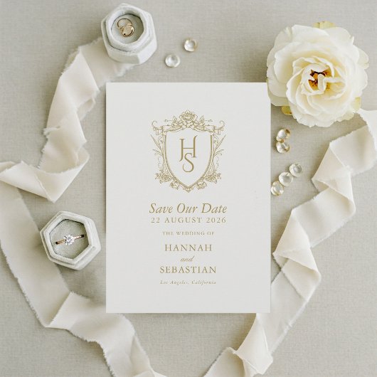 Oud geld  Crest Wedding Save The Date