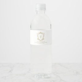 Oud geld Crest Wedding Waterfles Etiket