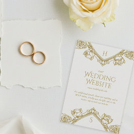 Oud Geld Crest Wedding Website QR Code Informatiekaartje