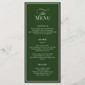 Oud Geld Donkergroen Huwelijk Menu (Voorkant)