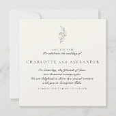 Oud geld esthetische bruiloft bespaar de datum kaart (Voorkant)