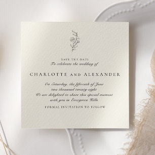 Oud geld esthetische bruiloft bespaar de datum kaart