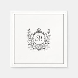 Oud Geld Esthetische Monogram Kreeft Trouwen Servet