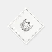 Oud Geld Esthetische Monogram Kreeft Trouwen Servet (Hoek)