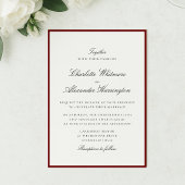 Oud Geld Esthetische Rode Grens Huwelijksuitnodigi Kaart