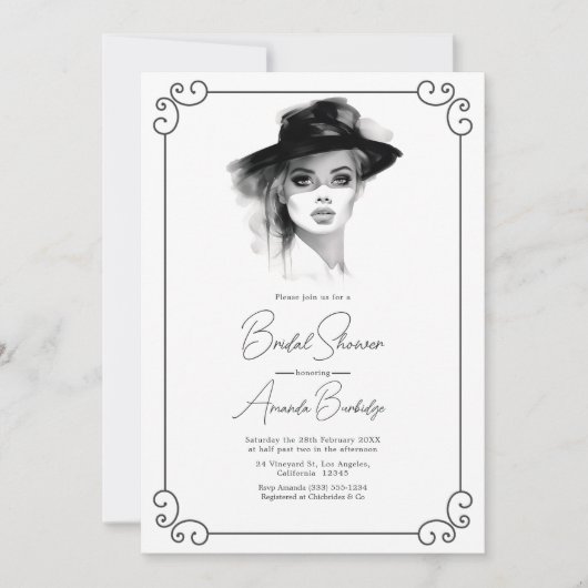 Oud geld esthetische zwart-wit Vrijgezellenfeest Kaart (Voorkant)