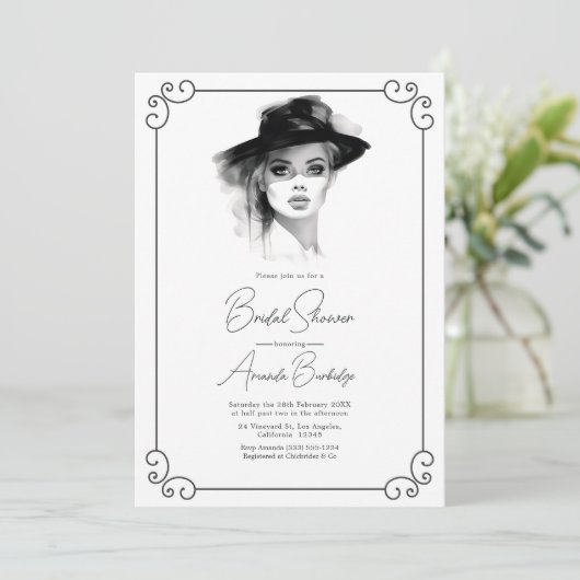 Oud geld esthetische zwart-wit Vrijgezellenfeest Kaart (Staand voorkant)