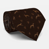 Oud Geld Grijs Windhond Gebreid Tweed Stropdas (Opgerold)