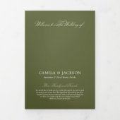 Oud Geld Groen Huwelijksceremonie Drieluik Programma (Cover)