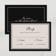 Oud Geld Huwelijk Klassieke Zwarte RSVP Kaart