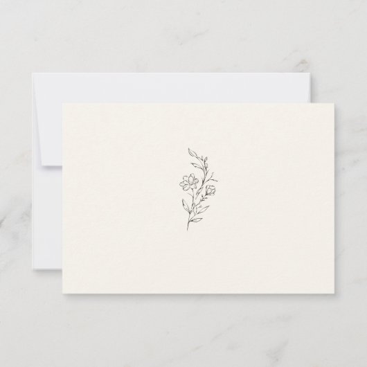 Oud geld, ivoor, bruiloft bedankkaart (Achterkant)