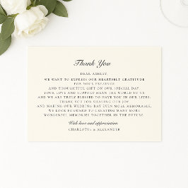 Oud geld, ivoor, bruiloft bedankkaart