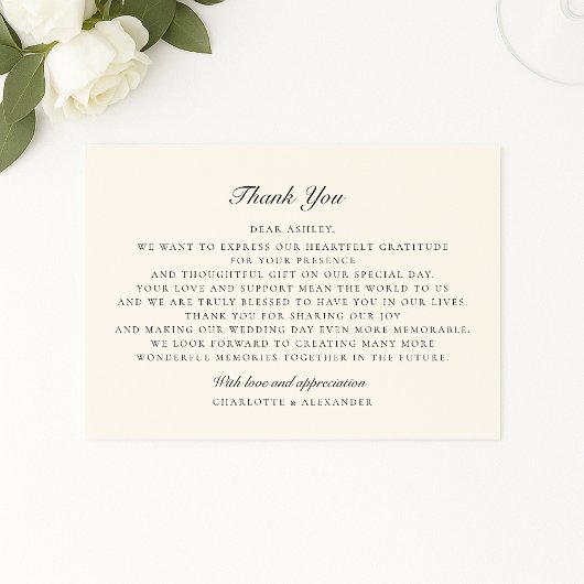 Oud geld, ivoor, bruiloft bedankkaart