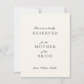 Oud Geld Ivoor Voorbehouden Zitplaats Label (Voorkant)