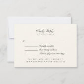 Oud geld, ivoren bruiloft RSVP (Voorkant)