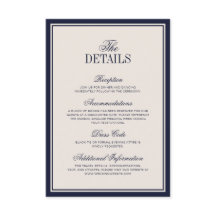Oud Geld Klassiek Navy Blauwe Crème Trouwdetails