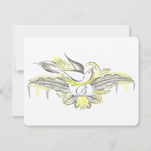 OUD GELD, LIEFDESVOGELS, RSVP KAARTJE (Voorkant)