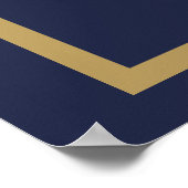 Oud Geld Navy Blauwe Trouwposter Poster (Hoek)