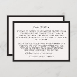 Oud geld, Off-white bruiloft Dank u kaart