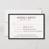 Oud geld, off-white bruiloft RSVP (Voorkant)