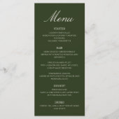 Oud Geld Olijfgroen Elegant Monogram Trouwfeest Menu (Voorkant)