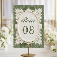 Oud Geld Olijfgroen Ivoor Kanten Bruiloft