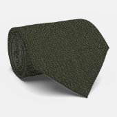 Oud Geld Olijfgroene Heringbone Tweedstof Stropdas (Opgerold)