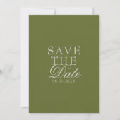 Oud Geld Olijfgroene Kant Trouw Save The Date (Voorkant)
