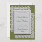 Oud Geld Olijfgroene Kant Trouw Save The Date (Achterkant)