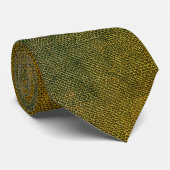 Oud Geld Roest Oranje Birdseye Tweed Stof Stropdas (Opgerold)