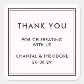 Oud geld | Rustige luxe bruiloft Bedankt Sticker (Voorkant)