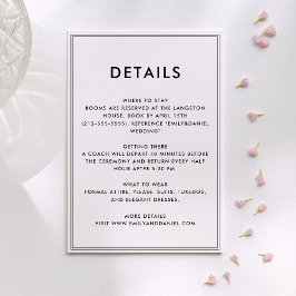 Oud geld | Rustige Luxe bruiloft details kaart