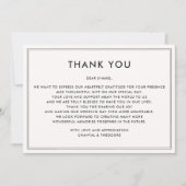 Oud geld | Rustige luxe | Wedding Dank je wel kaar Kaart (Voorkant)