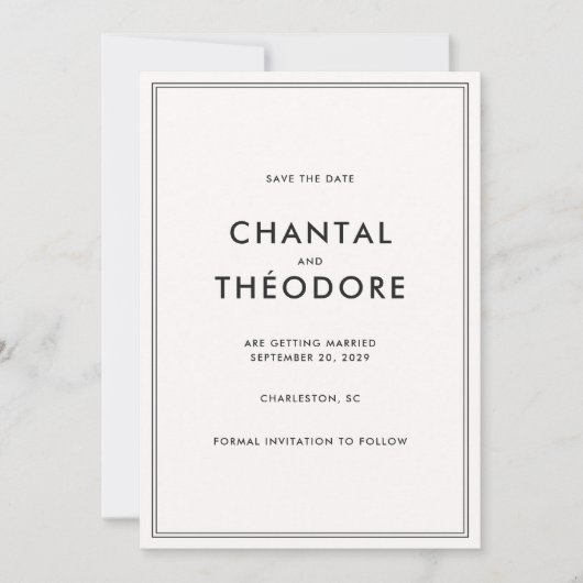 Oud geld | Rustige luxe | Zwart en gebroken wit Kaart (Voorkant)