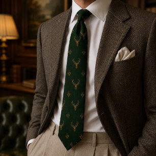 Oud Geld Schots Herten Highland Herringbone Tweed Stropdas