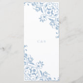  Oud Geld Stoffig Blauw Elegant Trouwmenu Menu (Achterkant)