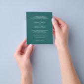 Oud Geld Teal Klassieke Trouw Uitnodiging Flyer (Hand)