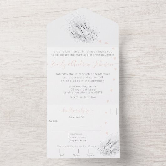 OUD GELD, TORTELDUIFJES, ALL IN ONE UITNODIGING (Binnen)