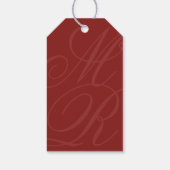 Oud Geld Vet Rode Monogram Trouwen Dank u Cadeaulabel (Achterkant)