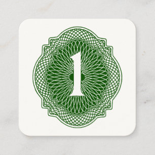 Oud geld vierkante visitekaartje