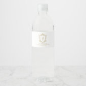 Oud Geld Vintage Wapen Huwelijk Waterfles Etiket (Voorkant)