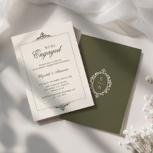 Oud Geld Wapen Olive Groen We zijn verloofd Feest