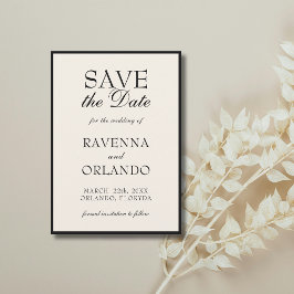 Oud geld zwart ivoor tijdloze elegante trouw save the date