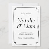 Oud Geld Zwart & Wit Lijst Retro Trouwen Save The Date (Achterkant)