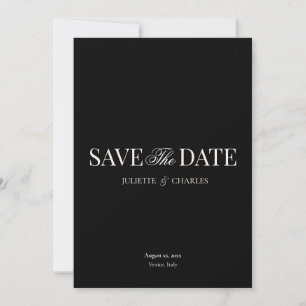 Oud geld zwart & wit Save The Date kaart