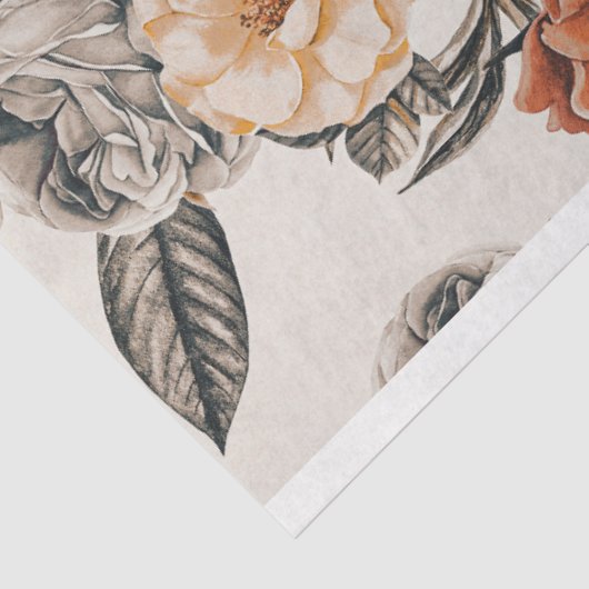 Oud gemutileerd bloemendecoupeer tissuepapier (Detail)