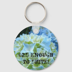 Oud genoeg om te rijden! sleutelhanger Blauwe Hort